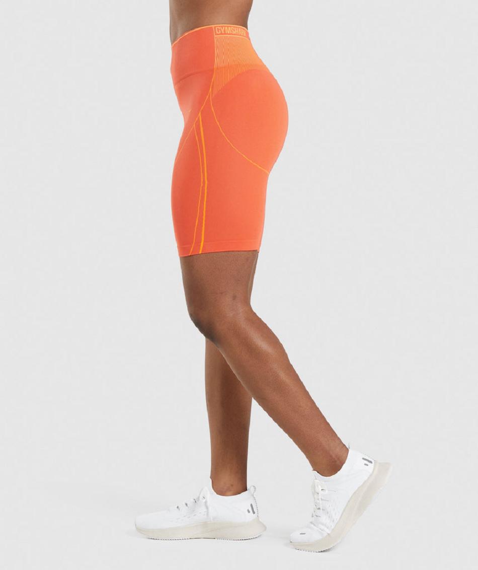 Szorty Damskie Gymshark Apex Seamless High Rise Krótkie Pomarańczowe Morelowe Pomarańczowe | PL 2473KOR